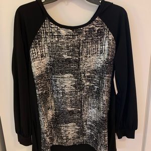 Karen Kane Foil Contrast Knit Top